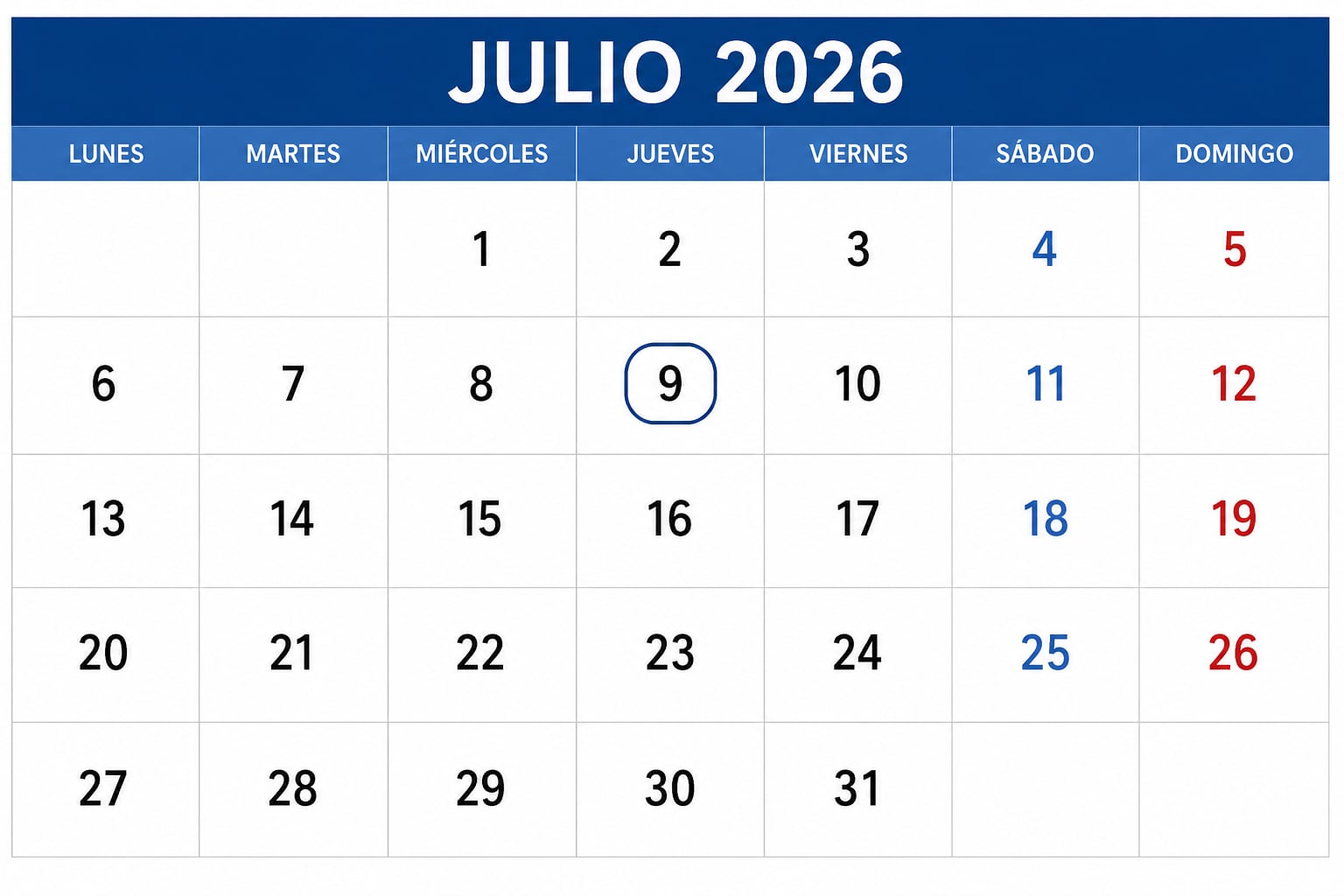 Dudas sobre los días festivos del 9 de julio