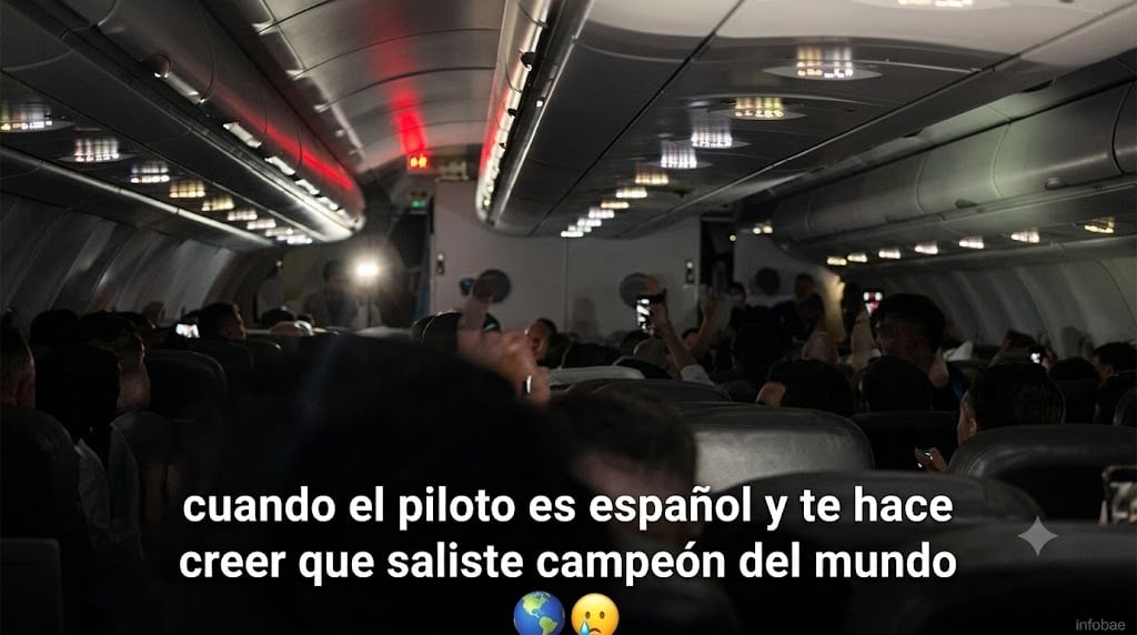 Comandante español juega una broma a pasajeros argentinos sobre la Copa del Mundo
