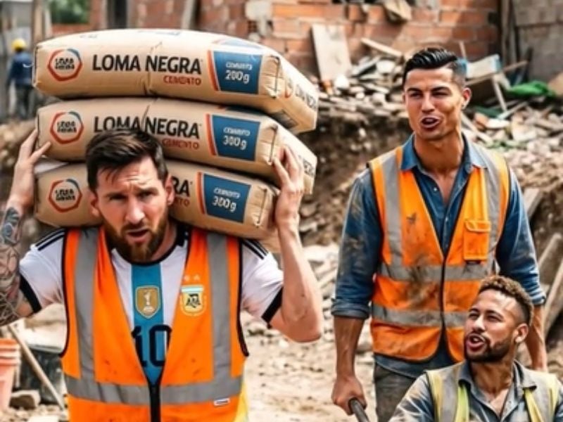 Videos con inteligencia artificial muestran a Messi y la selección en obras
