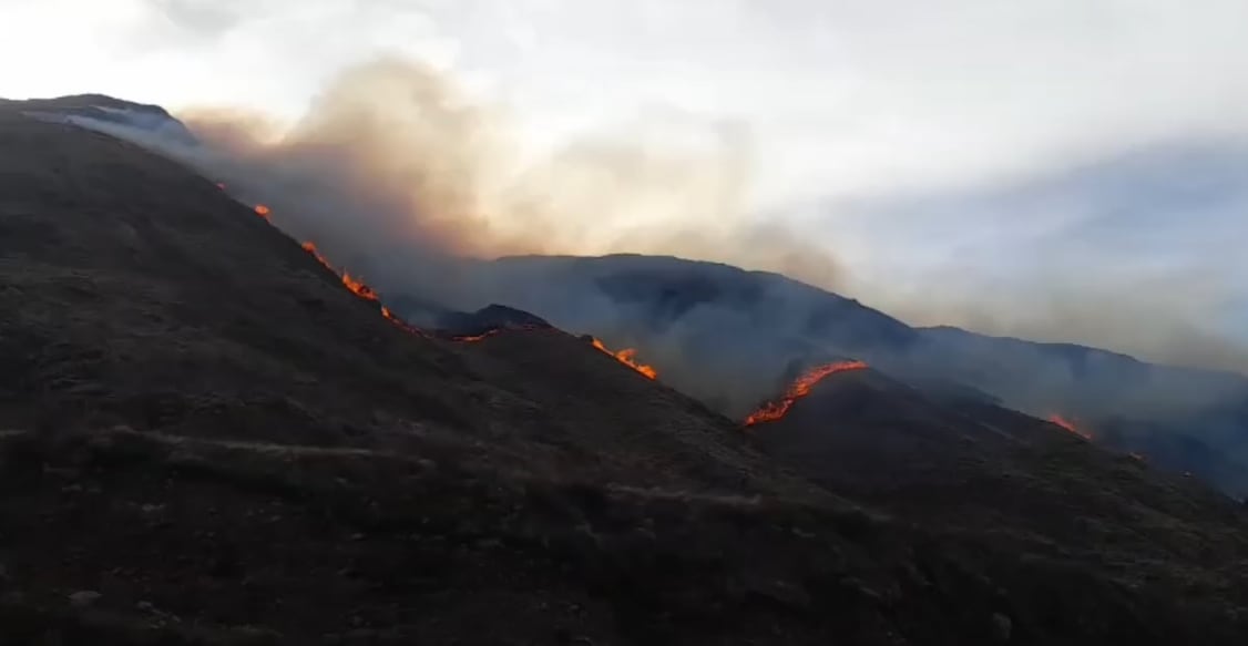 Incendio en Guanchín, La Rioja: 900 hectáreas afectadas