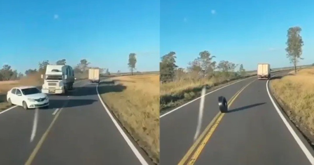 Choque en Ruta 14: conductor intenta sobrepasar camión