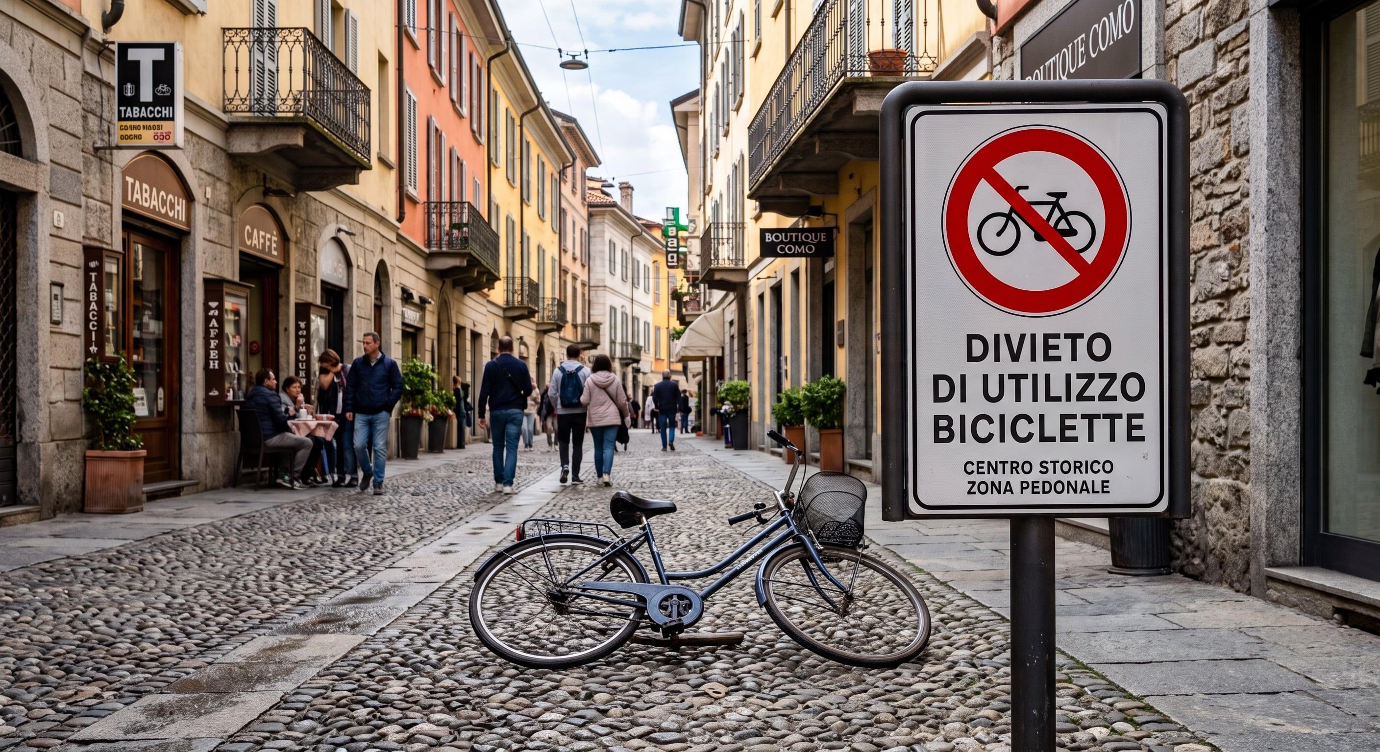Vecinos de Como protestan por restricciones a bicicletas en el centro histórico