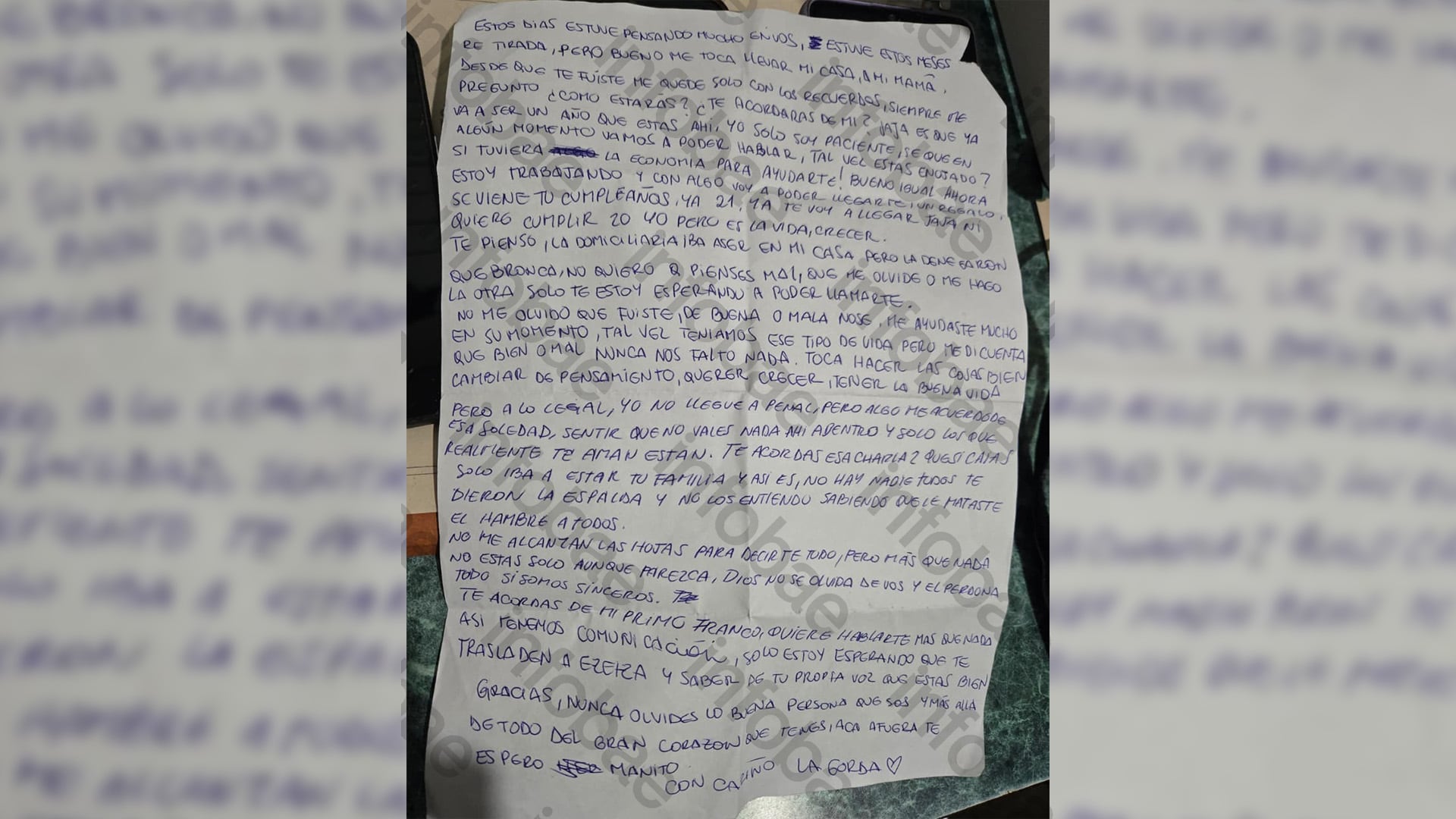 Ex novia de 'Pequeño J' escribe carta mientras cumple un año de detención