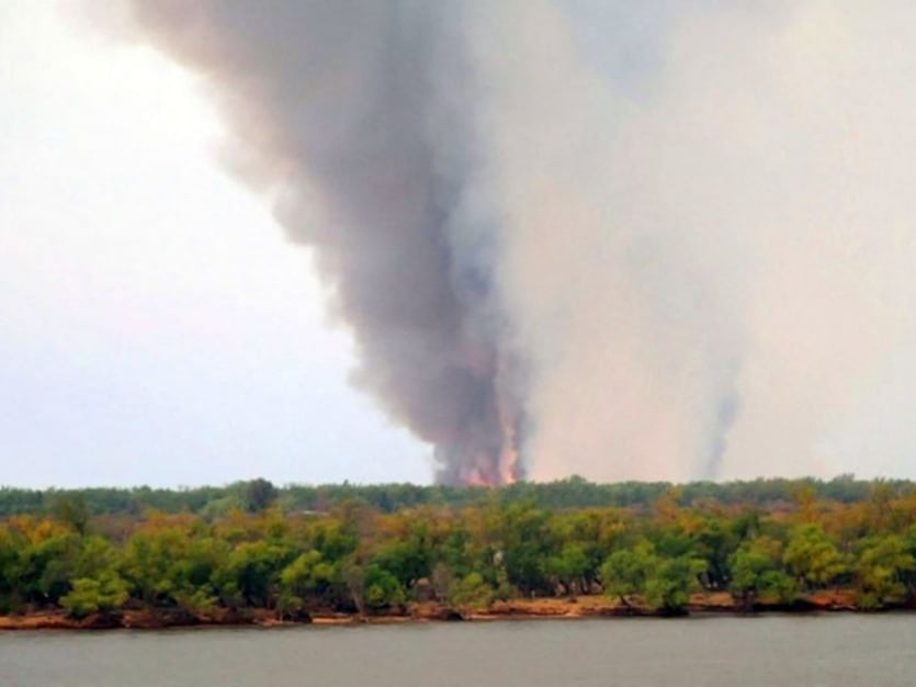 Incendio arrasa Delta del Paraná