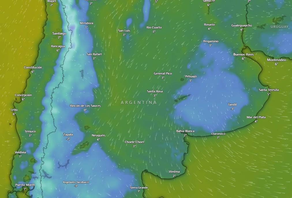 El Servicio Meteorológico Nacional emite alerta amarilla por frío extremo