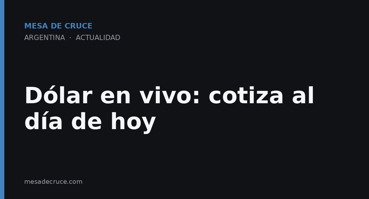 Dólar en vivo: cotiza al día de hoy