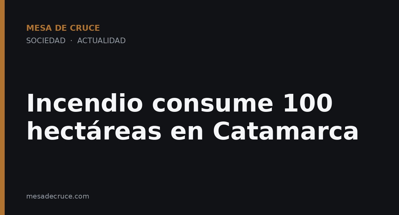 Incendio consume 100 hectáreas en Catamarca