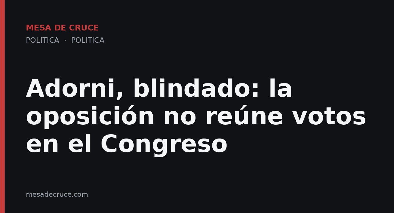 Adorni, blindado: la oposición no reúne votos en el Congreso