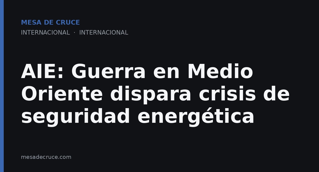 AIE: Guerra en Medio Oriente dispara crisis de seguridad energética