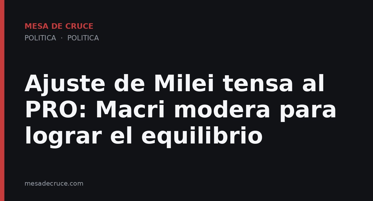 Ajuste de Milei tensa al PRO: Macri modera para lograr el equilibrio