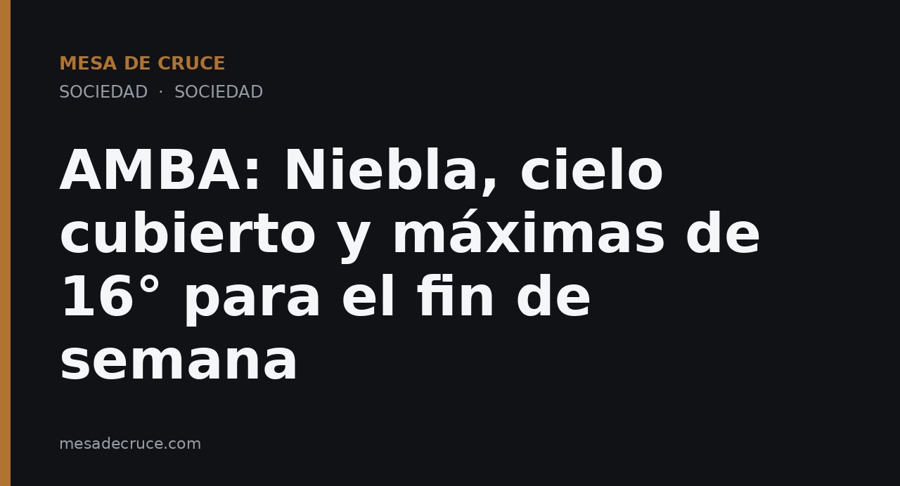 AMBA: Niebla, cielo cubierto y máximas de 16° para el fin de semana