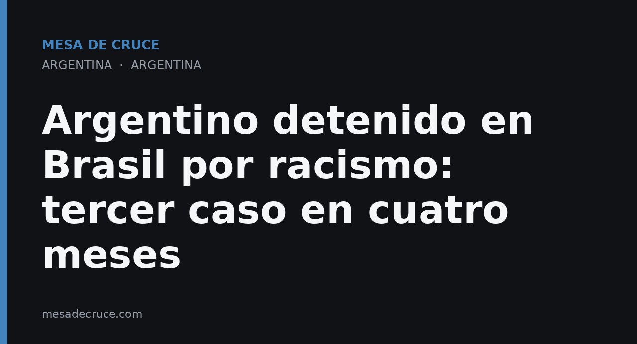 Argentino detenido en Brasil por racismo: tercer caso en cuatro meses