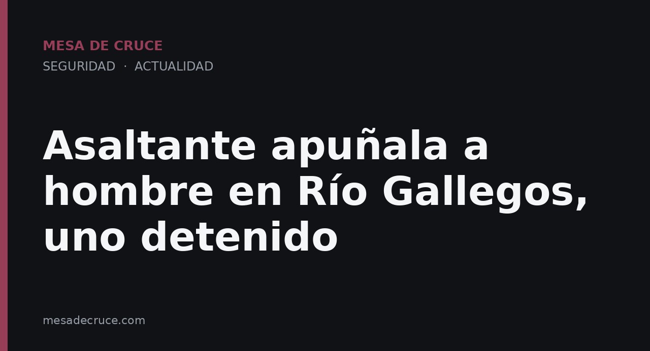 Asaltante apuñala a hombre en Río Gallegos, uno detenido