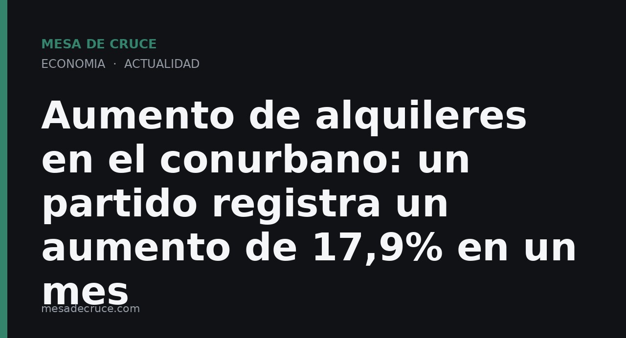 Aumento de alquileres en el conurbano: un partido registra un aumento de 17,9% en un mes