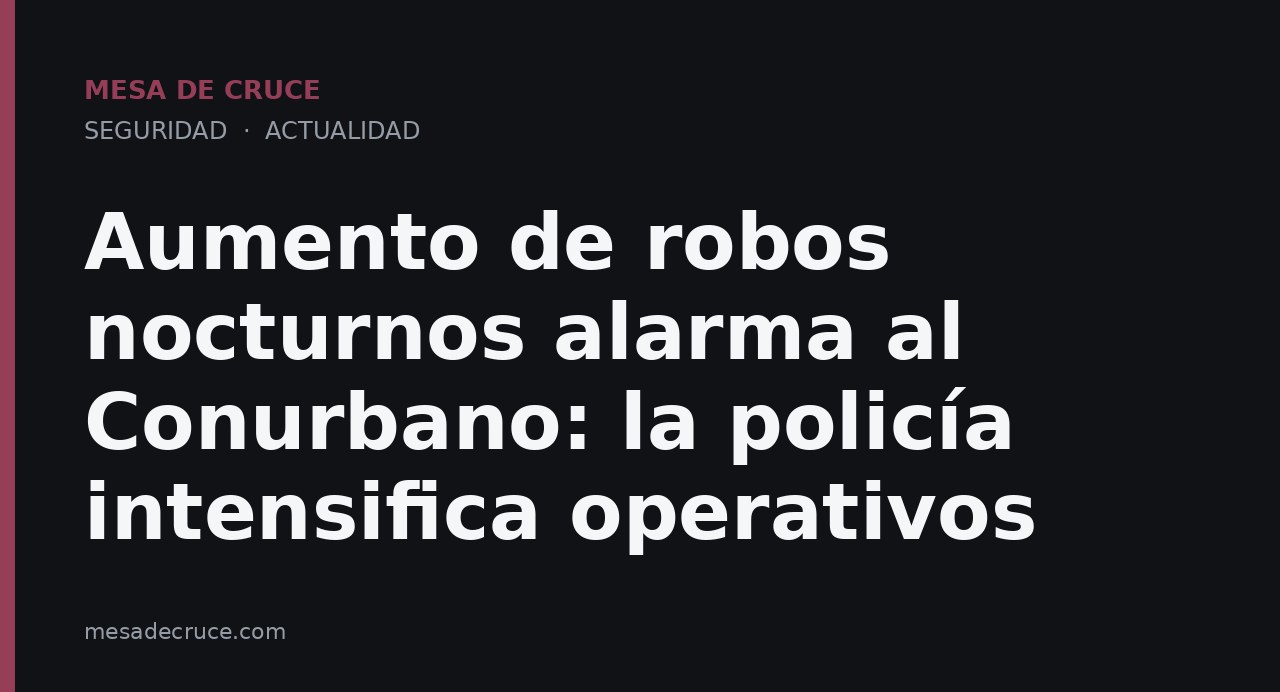 Aumento de robos nocturnos alarma al Conurbano: la policía intensifica operativos