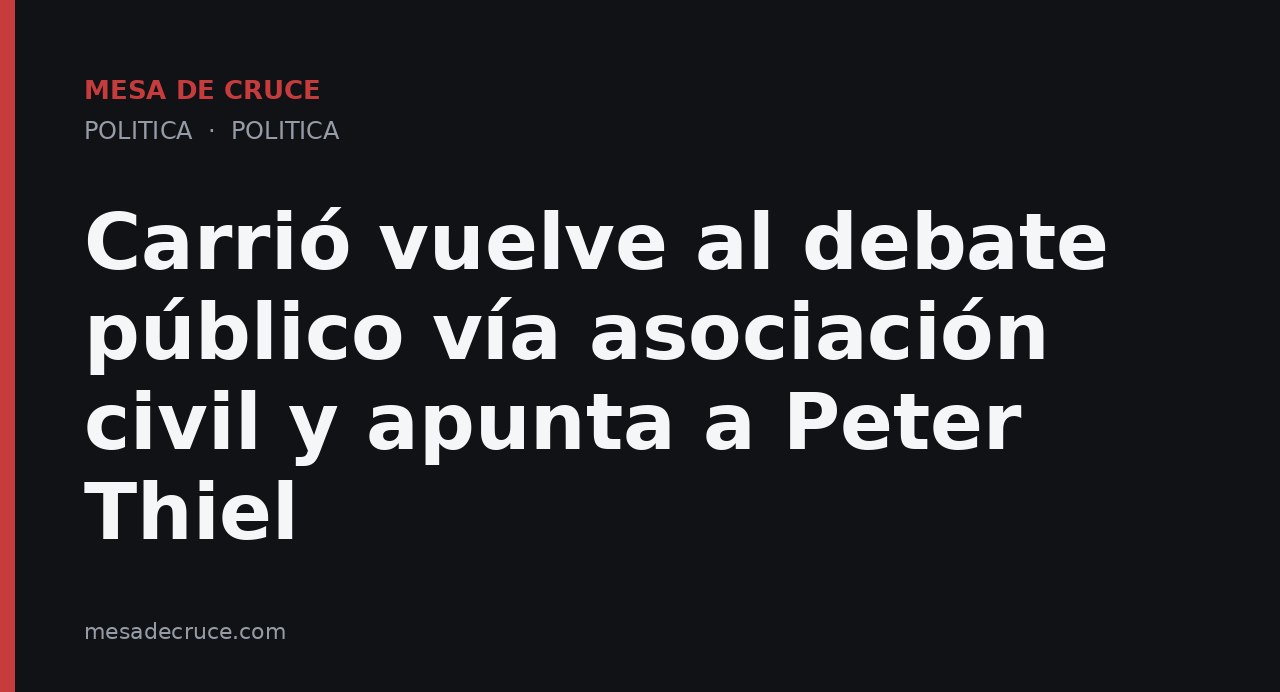Carrió vuelve al debate público vía asociación civil y apunta a Peter Thiel