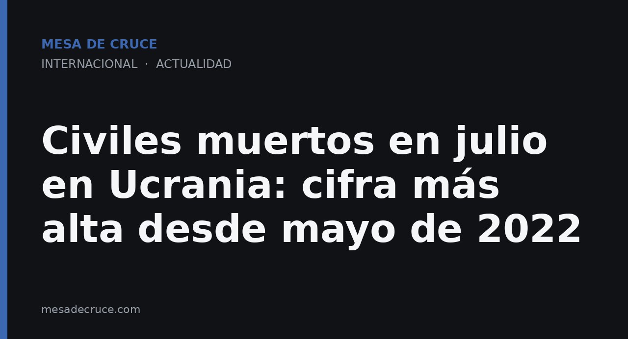 Civiles muertos en julio en Ucrania: cifra más alta desde mayo de 2022