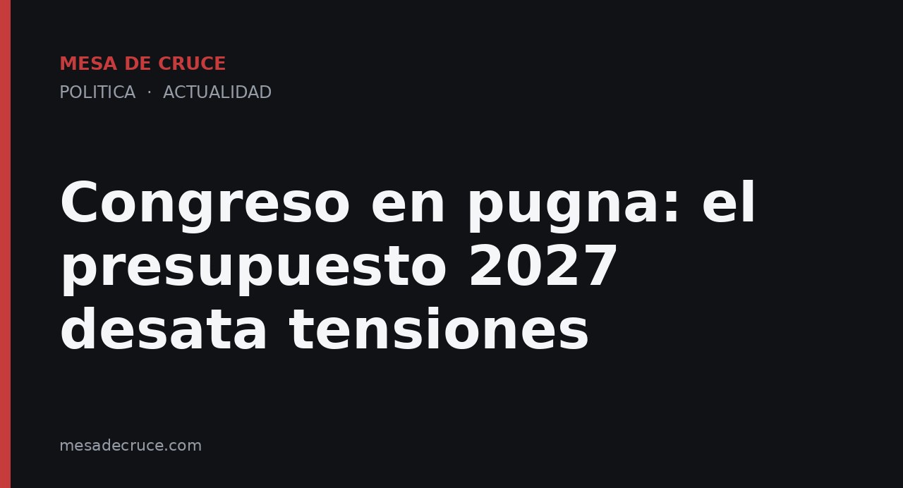 Congreso en pugna: el presupuesto 2027 desata tensiones