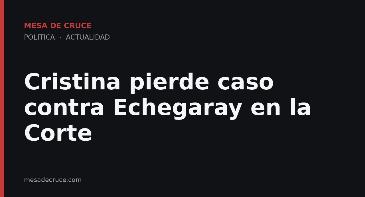 Cristina pierde caso contra Echegaray en la Corte