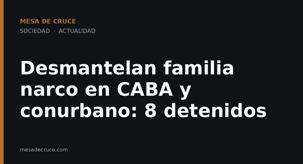 Desmantelan familia narco en CABA y conurbano: 8 detenidos