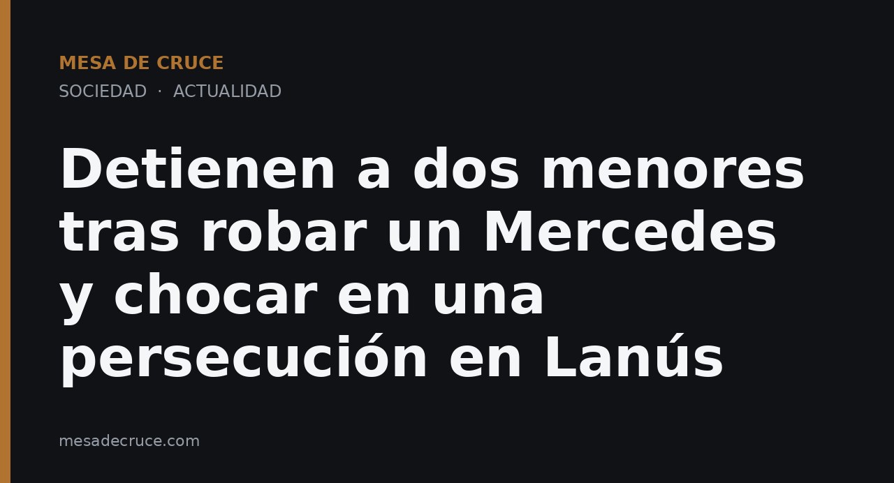 Detienen a dos menores tras robar un Mercedes y chocar en una persecución en Lanús