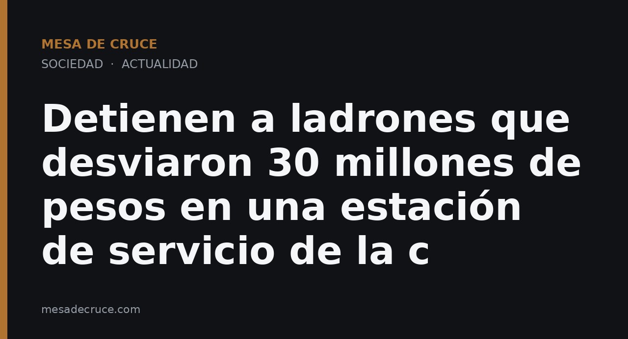 Detienen a ladrones que desviaron 30 millones de pesos en una estación de servicio de la c