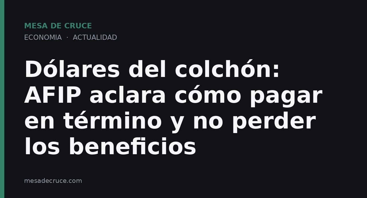 Dólares del colchón: AFIP aclara cómo pagar en término y no perder los beneficios