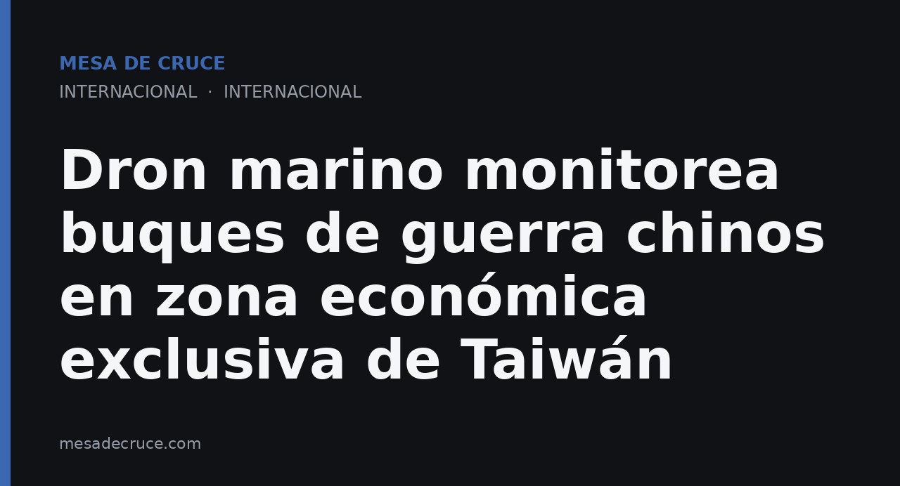 Dron marino monitorea buques de guerra chinos en zona económica exclusiva de Taiwán