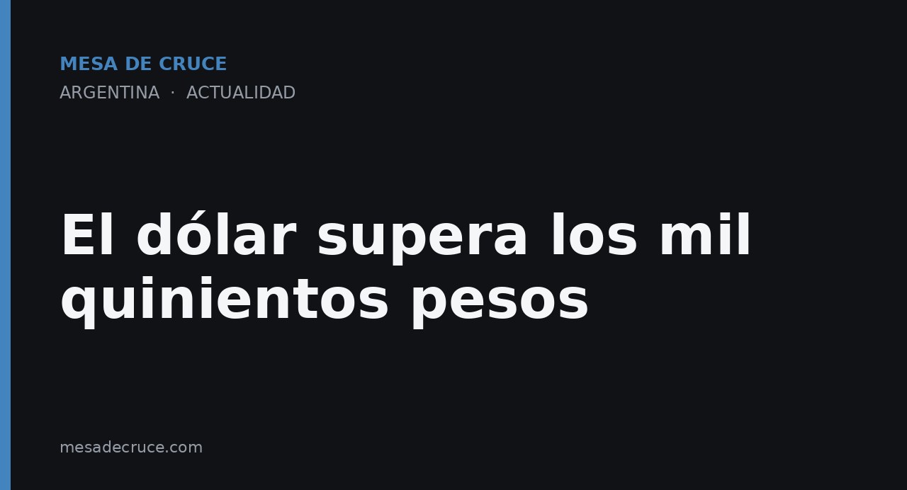 El dólar supera los mil quinientos pesos