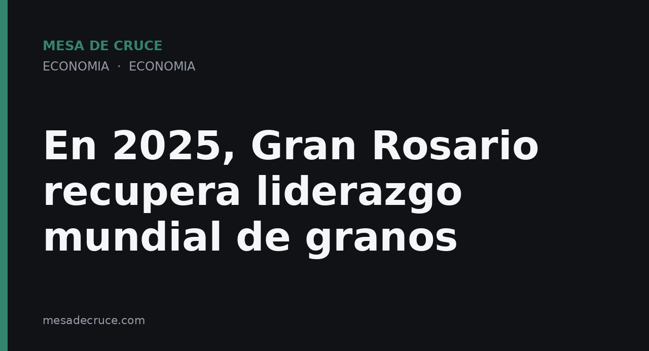 En 2025, Gran Rosario recupera liderazgo mundial de granos