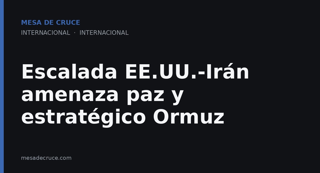 Escalada EE.UU.-Irán amenaza paz y estratégico Ormuz