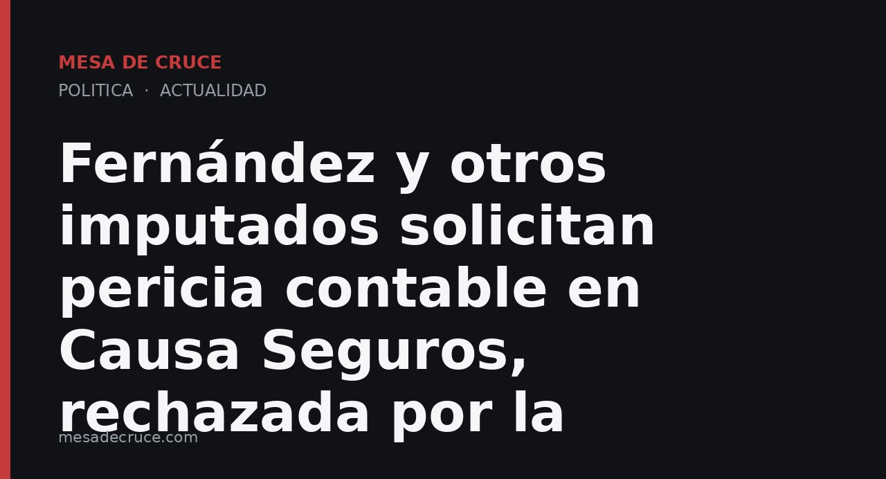 Fernández y otros imputados solicitan pericia contable en Causa Seguros, rechazada por la