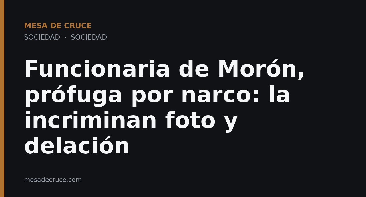 Funcionaria de Morón, prófuga por narco: la incriminan foto y delación