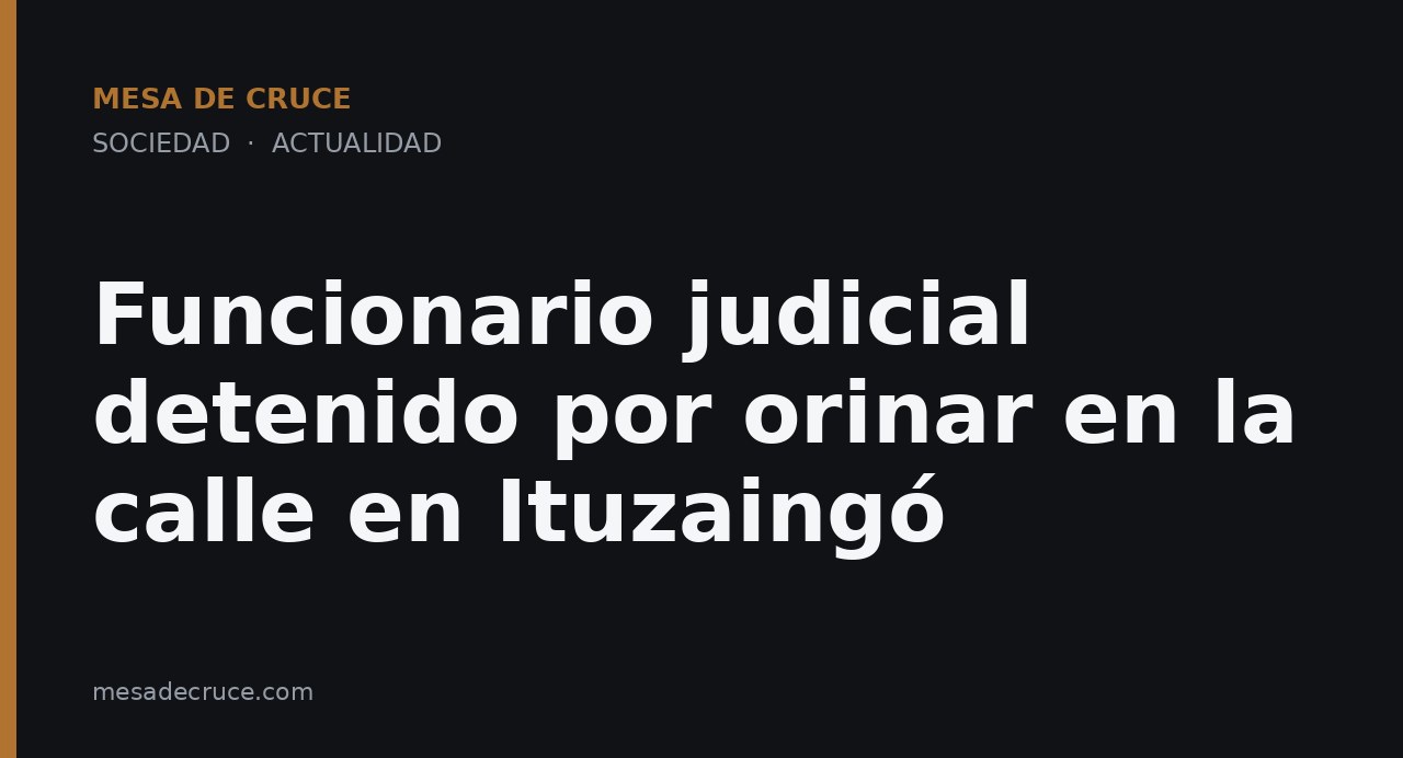 Funcionario judicial detenido por orinar en la calle en Ituzaingó
