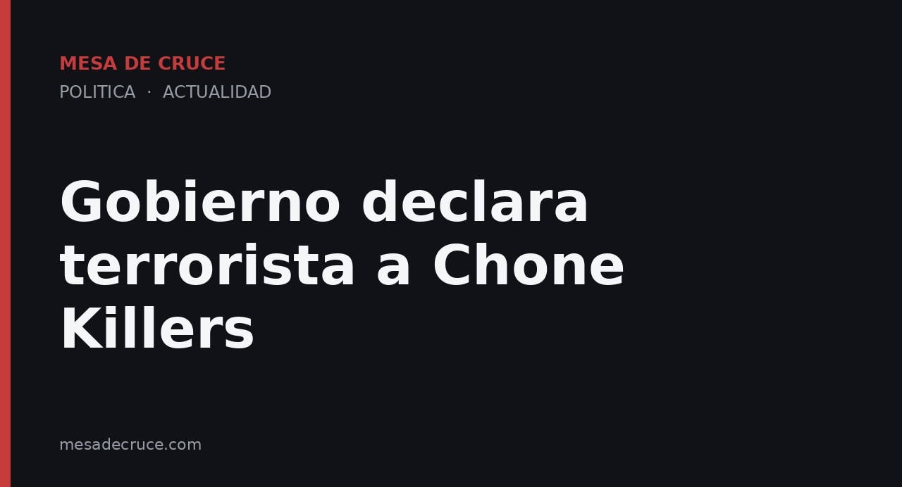 Gobierno declara terrorista a Chone Killers