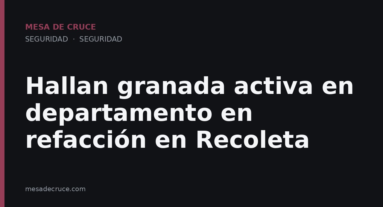 Hallan granada activa en departamento en refacción en Recoleta