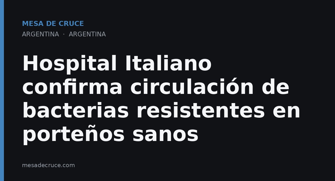 Hospital Italiano confirma circulación de bacterias resistentes en porteños sanos