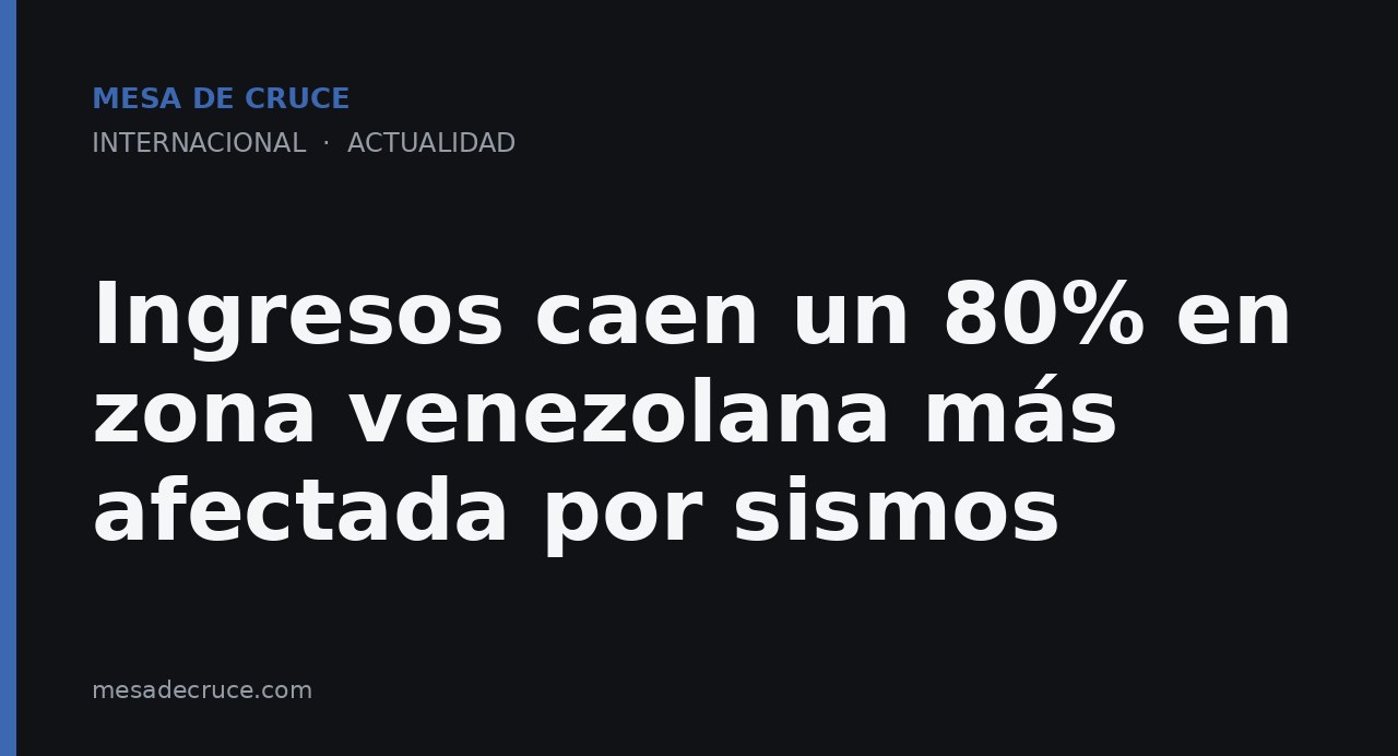 Ingresos caen un 80% en zona venezolana más afectada por sismos