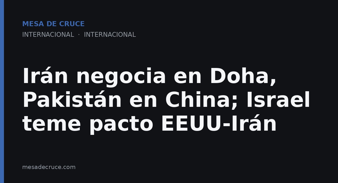 Irán negocia en Doha, Pakistán en China; Israel teme pacto EEUU-Irán