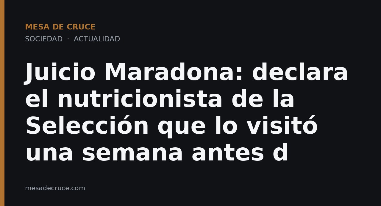Juicio Maradona: declara el nutricionista de la Selección que lo visitó una semana antes d