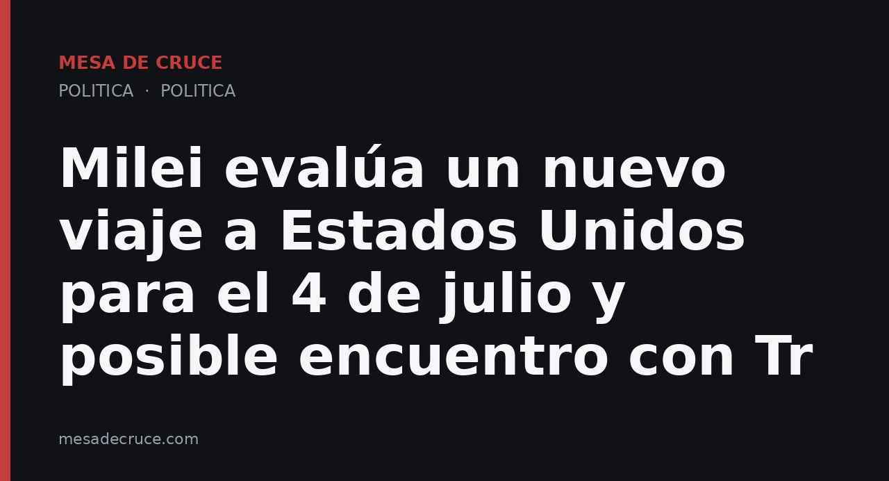Milei evalúa un nuevo viaje a Estados Unidos para el 4 de julio y posible encuentro con Tr