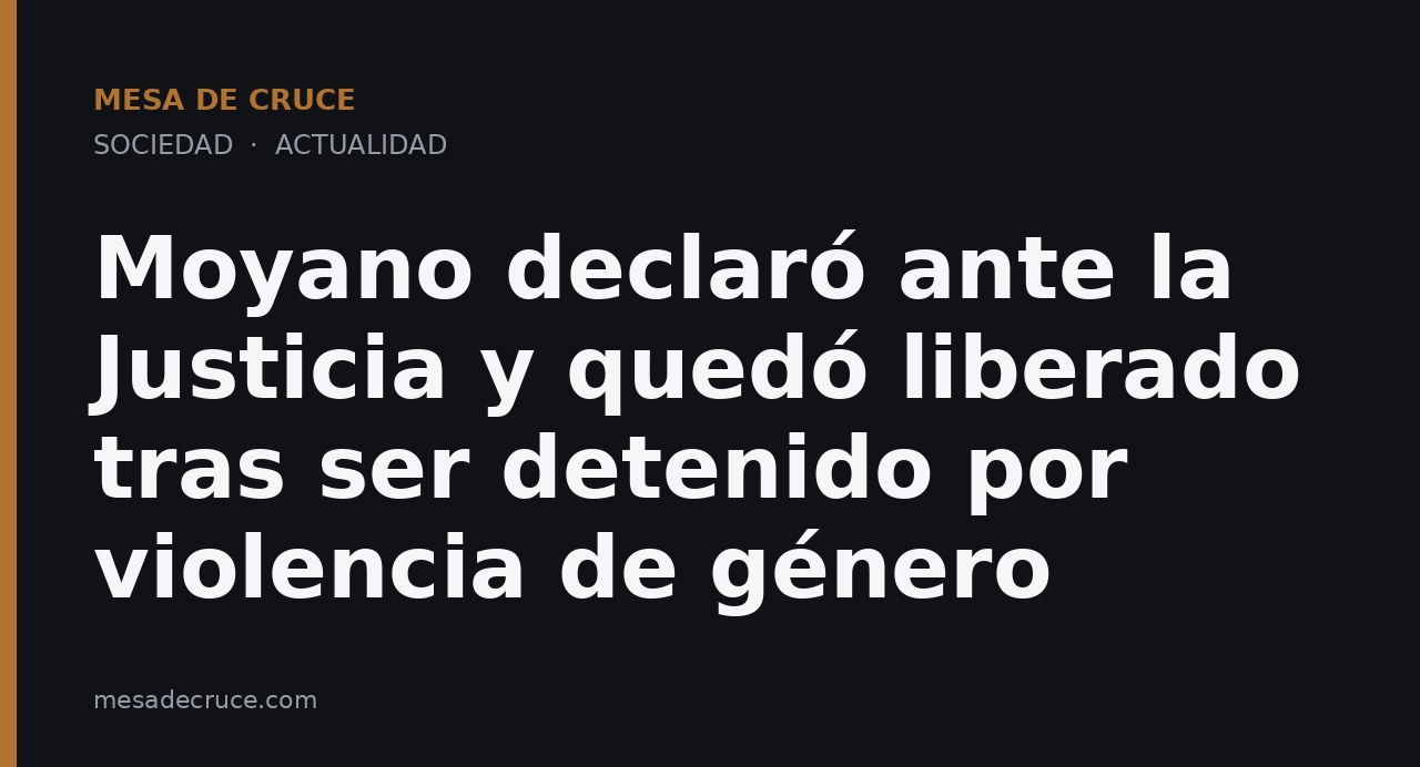 Moyano declaró ante la Justicia y quedó liberado tras ser detenido por violencia de género