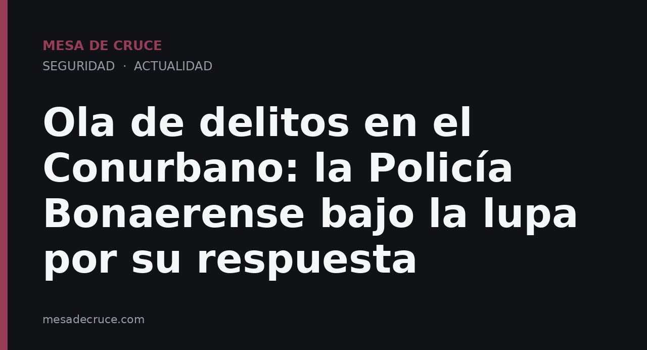Ola de delitos en el Conurbano: la Policía Bonaerense bajo la lupa por su respuesta
