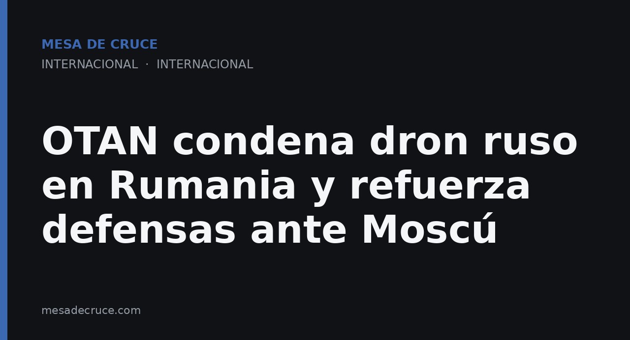 OTAN condena dron ruso en Rumania y refuerza defensas ante Moscú