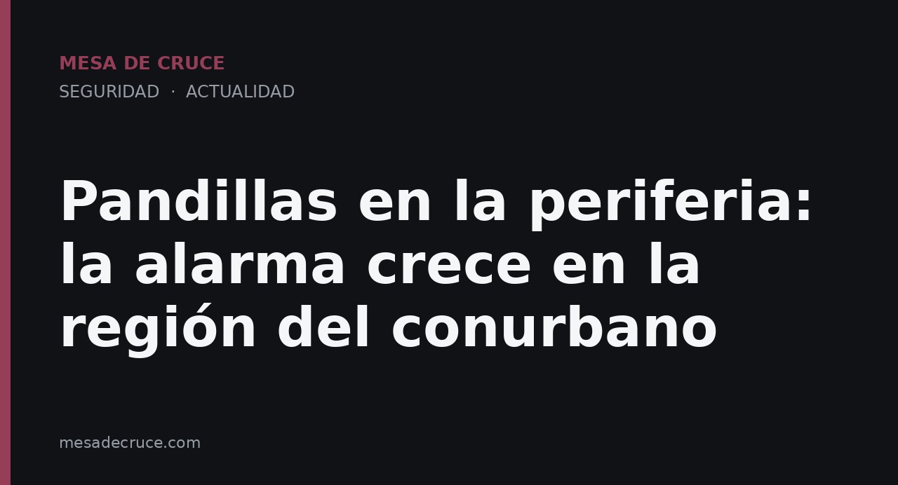 Pandillas en la periferia: la alarma crece en la región del conurbano