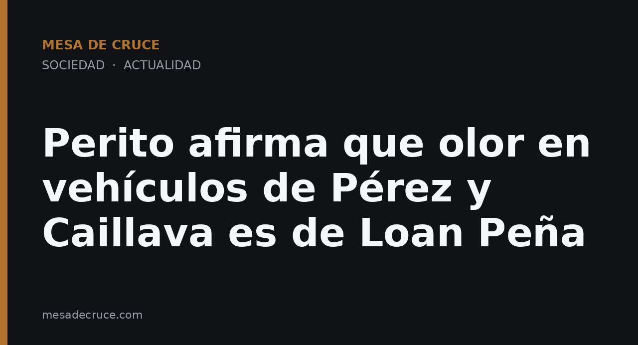 Perito afirma que olor en vehículos de Pérez y Caillava es de Loan Peña