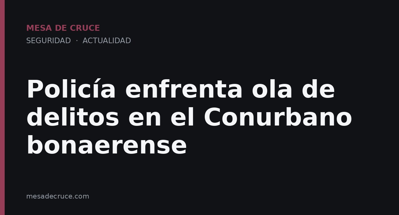 Policía enfrenta ola de delitos en el Conurbano bonaerense