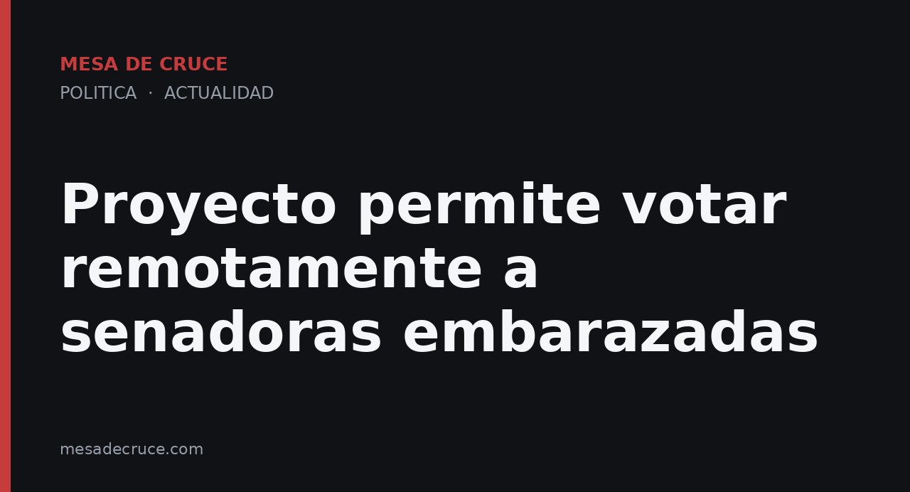 Proyecto permite votar remotamente a senadoras embarazadas