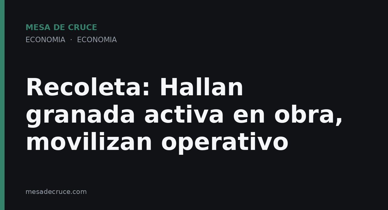 Recoleta: Hallan granada activa en obra, movilizan operativo