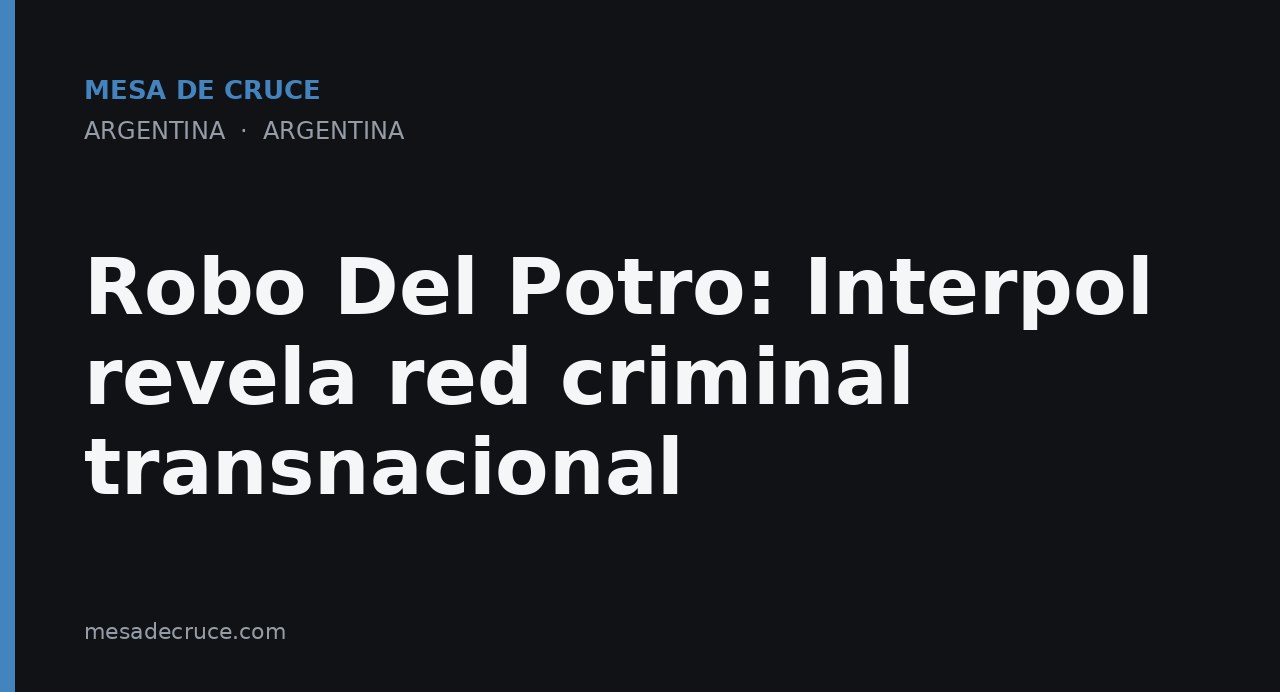 Robo Del Potro: Interpol revela red criminal transnacional